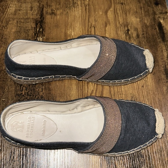 Brunello Cucinelli Gray and Tan Espadrilles - Picture 3 of 7